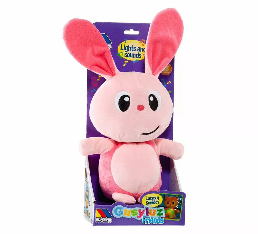 Translation missing: pt-PT.Peluche Conejito Gusy Luz Friends rosa con Luces y Sonido