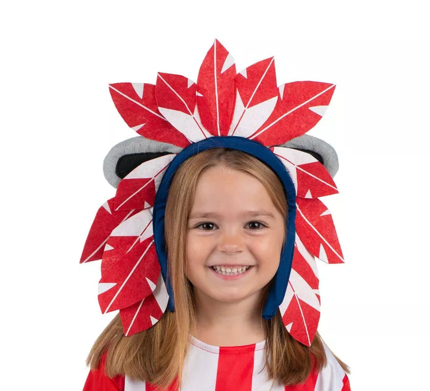 Translation missing: pt-PT.Penacho de Indi Atlético de Madrid rojo y blanco Infantil