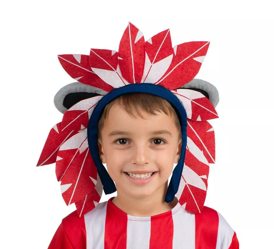 Translation missing: pt-PT.Penacho de Indi Atlético de Madrid rojo y blanco Infantil