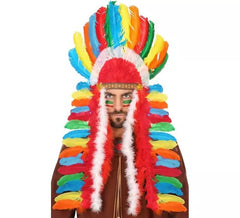 Pluma multicolorida indiana de 29x90 cm