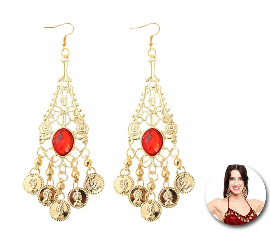 Translation missing: pt-PT.Pendientes Árabe con piedra roja