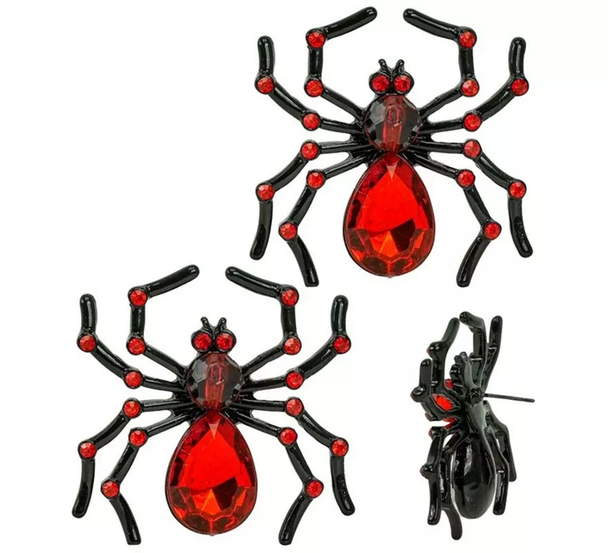 Translation missing: pt-PT.Pendientes Araña con Gemas y Diamantes rojos