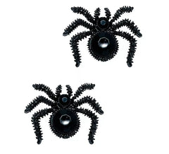 Brincos de aranha preta de 2,5 cm