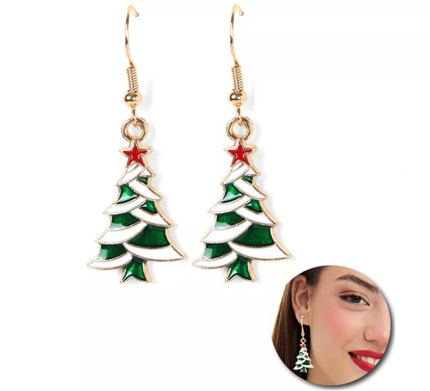 Translation missing: pt-PT.Pendientes Árbol Navideño metal de 2x2,5 cm