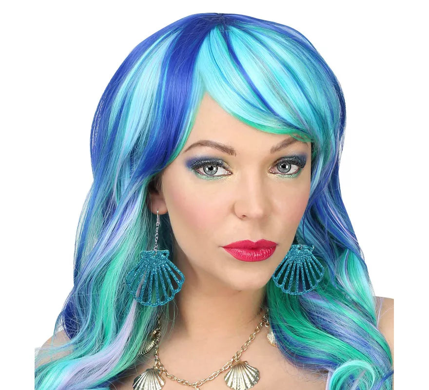 Translation missing: pt-PT.Pendientes Conchas Purpurina Azul
