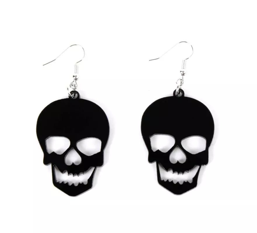 Translation missing: pt-PT.Pendientes de Calaveras negras sonrientes