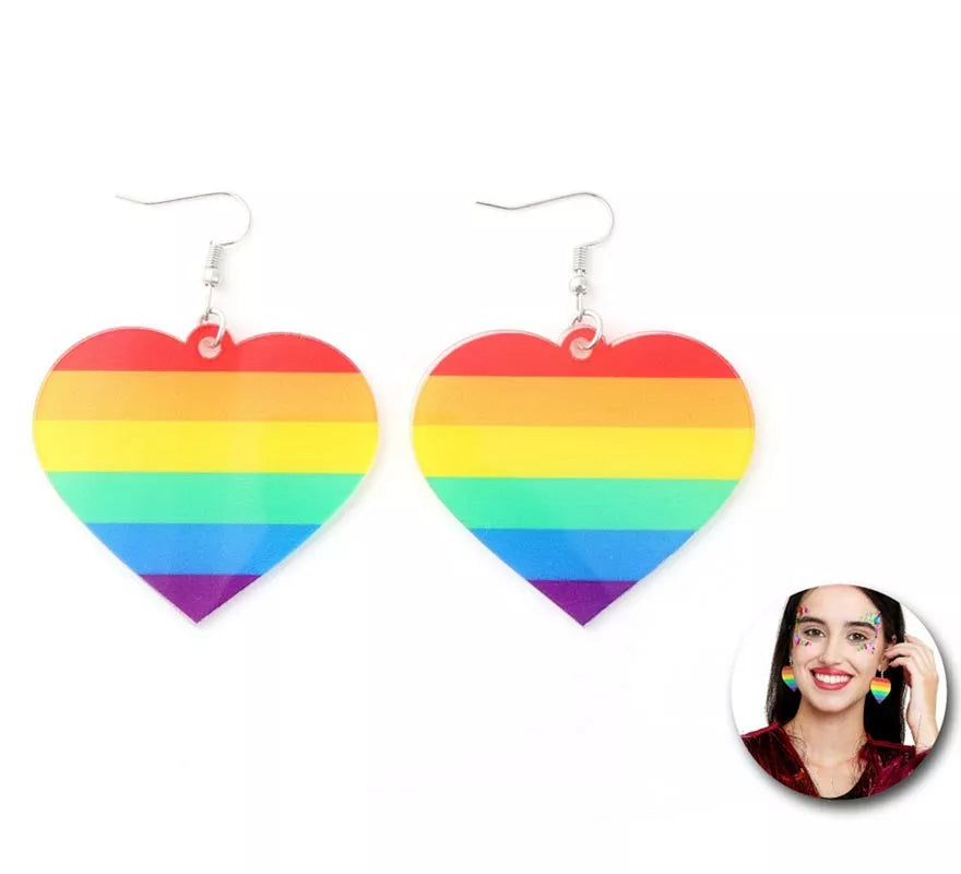 Translation missing: pt-PT.Pendientes de Corazón Pride Arcoíris