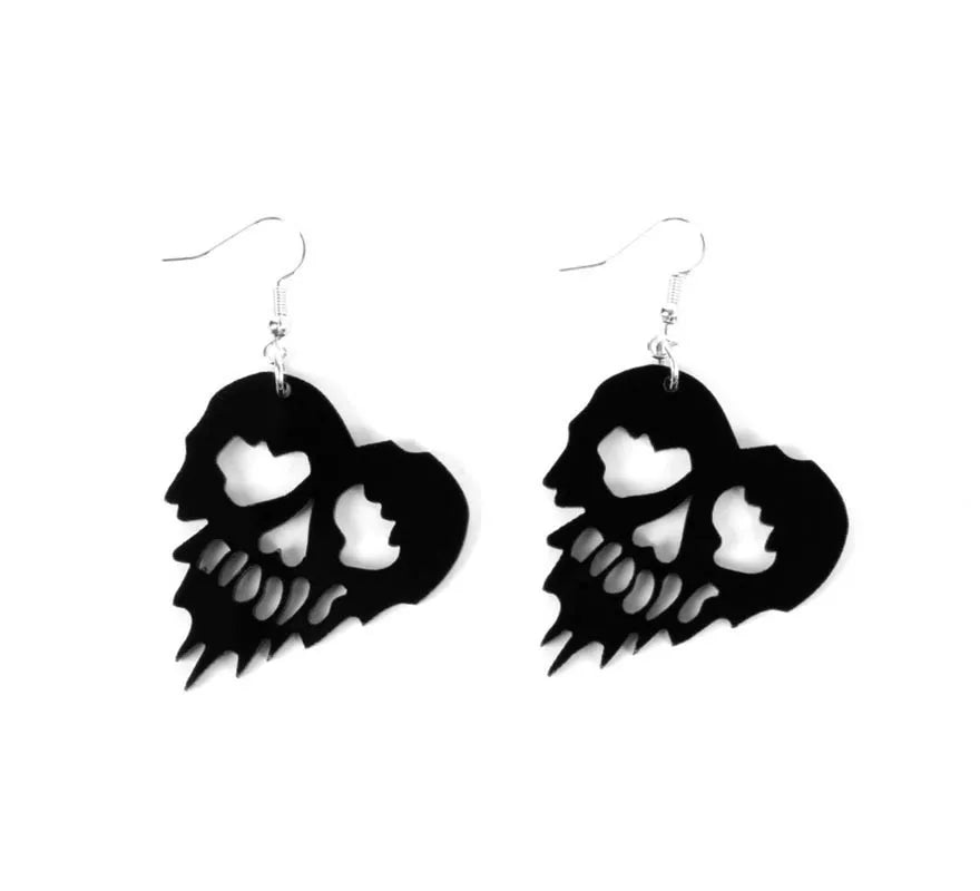 Translation missing: pt-PT.Pendientes de Corazones Calavera negros