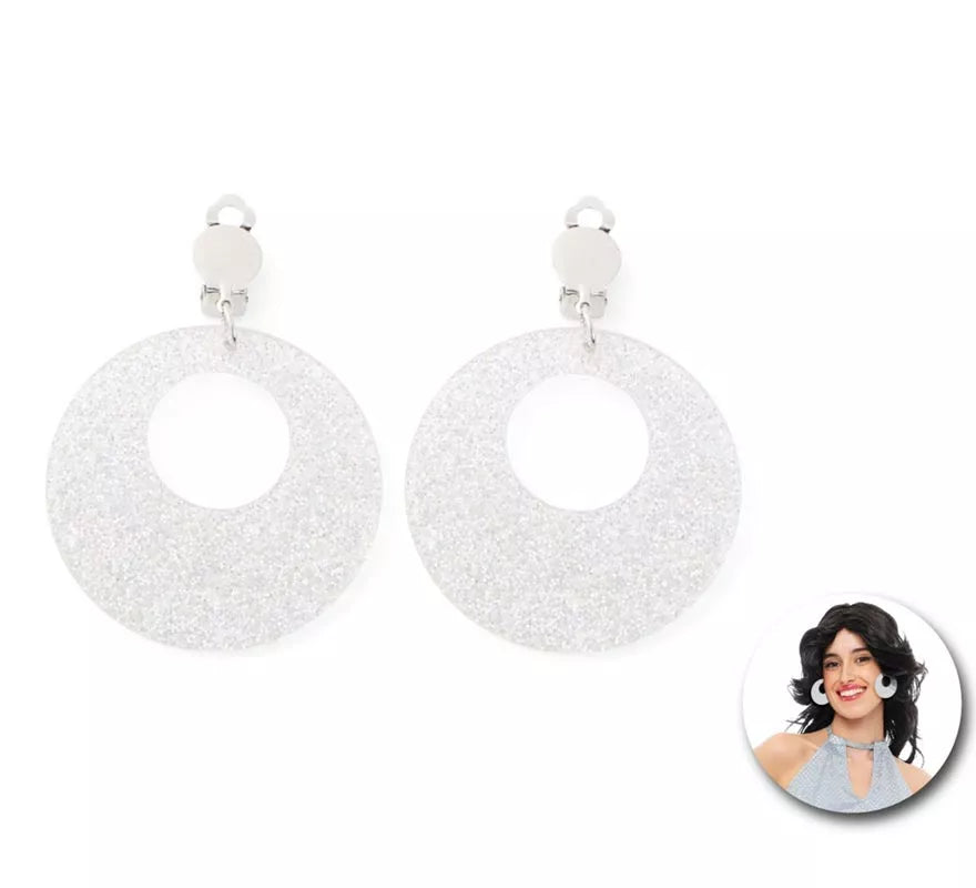 Translation missing: pt-PT.Pendientes de Disco Aros plateados brillantes