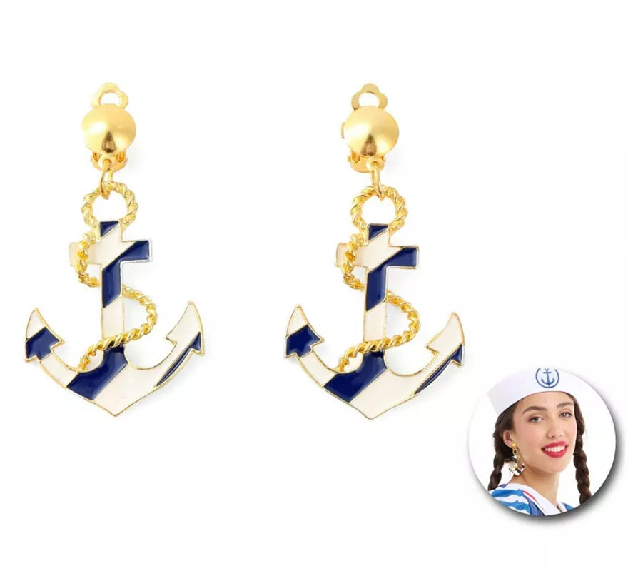 Translation missing: pt-PT.Pendientes de Marinera anclas azules