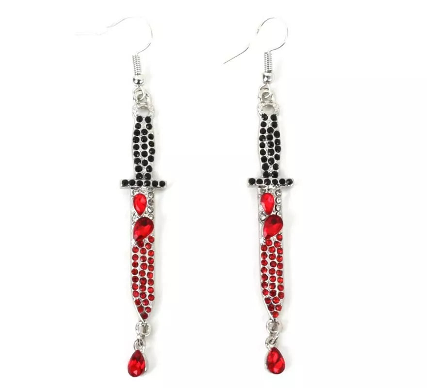 Pendientes de Navajas negro y rojo