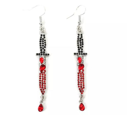Pendientes de Navajas negro y rojo