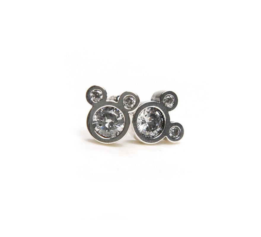 Pendientes de Plata y Circonitas Mickey Mouse Disney