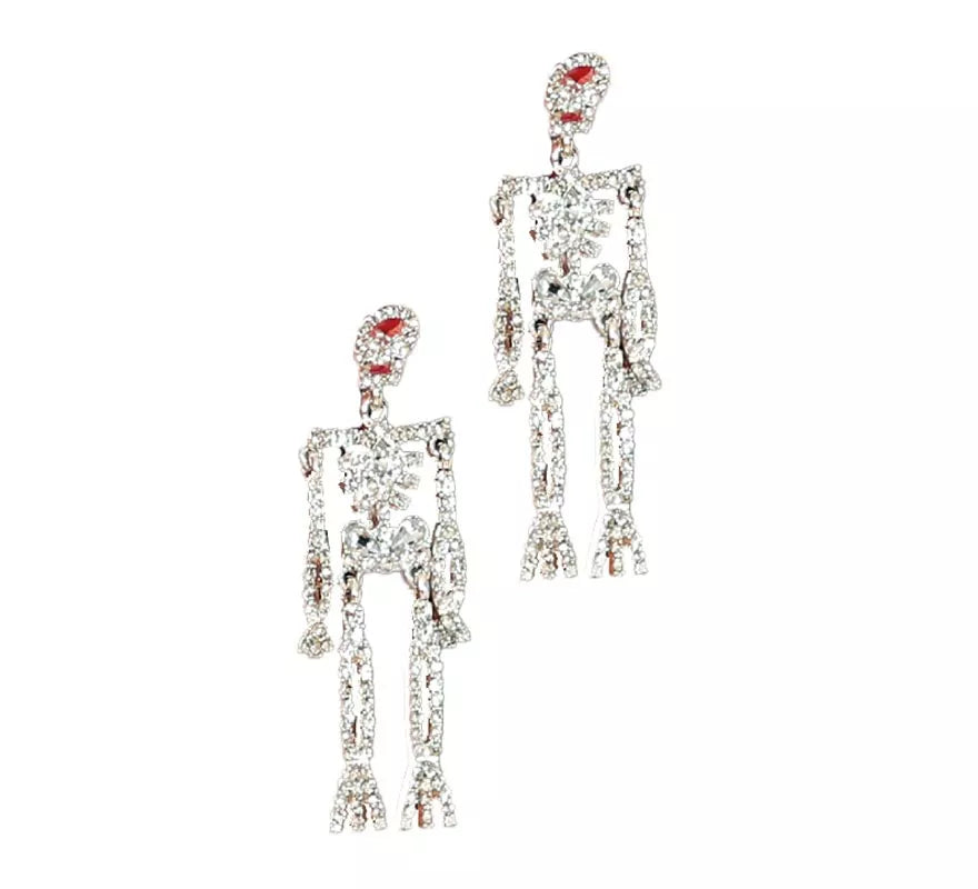 Translation missing: pt-PT.Pendientes Esqueletos Brillantes plata de 6,5 cm