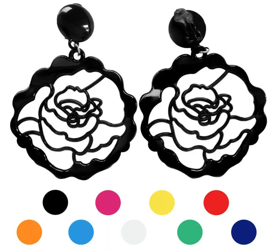 Translation missing: pt-PT.Pendientes Flamenca con forma de Rosa en varios colores