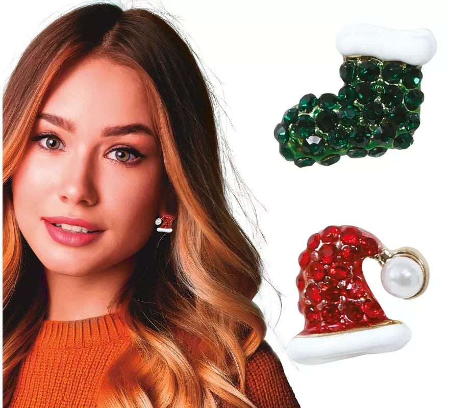 Translation missing: pt-PT.Pendientes Gorrito y Calcetín Navideños