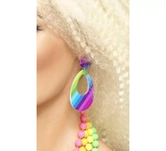 Brincos Tears Multicolor estilo anos 80 para mulheres