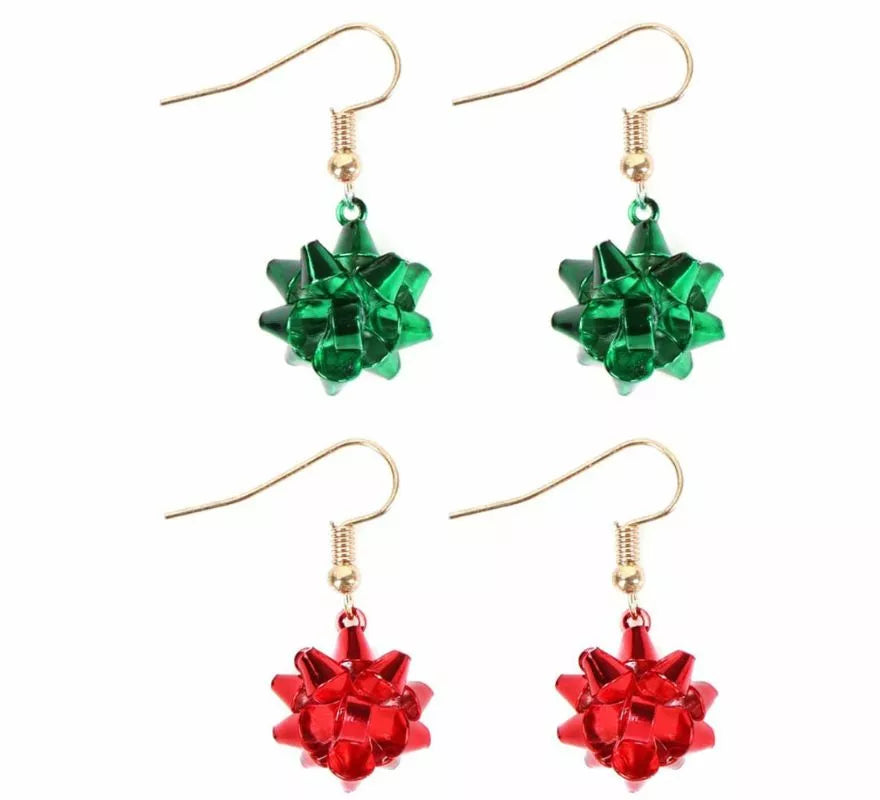 Translation missing: pt-PT.Pendientes Lazo Floral de Navidad de 2x2 cm en varios colores