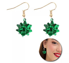 Brincos Laço Floral de Natal de 2x2 cm em várias cores