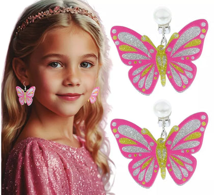 Pendientes Mariposa rosas
