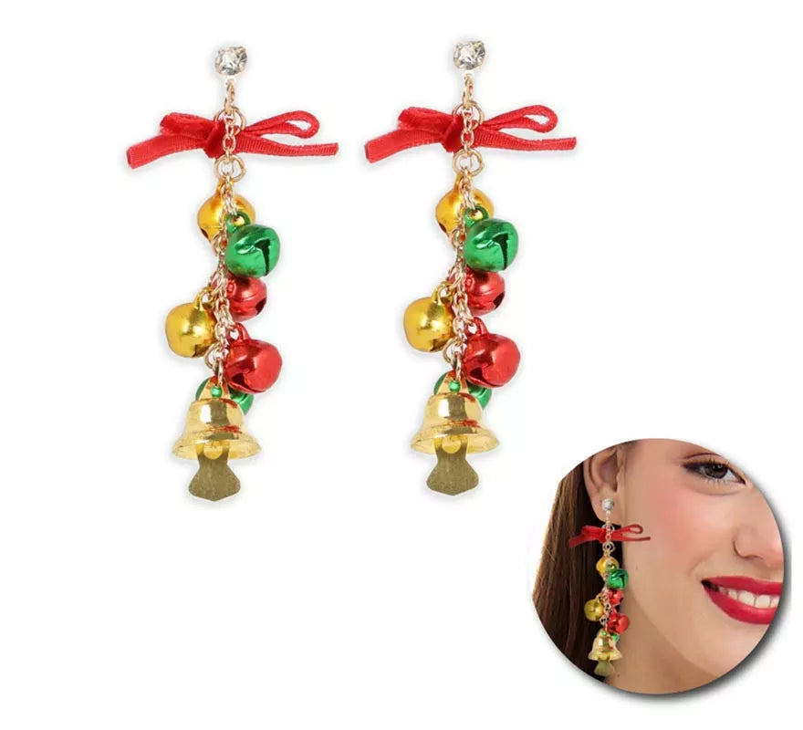 Translation missing: pt-PT.Pendientes Ramo de Cascabeles y Campana Navidad de 2x6,5 cm