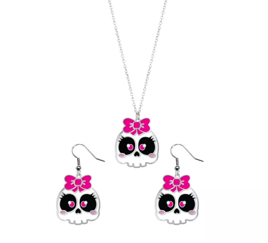 Translation missing: pt-PT.Pendientes y Collar de Calavera con Lazo