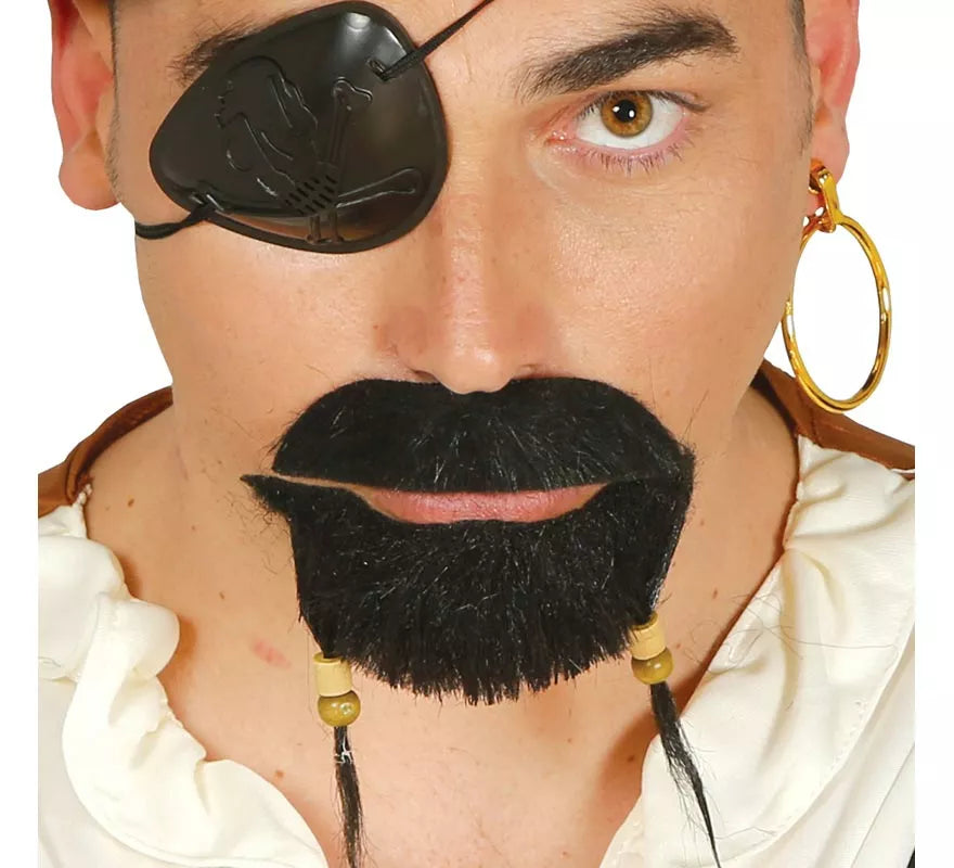 Perilla y bigote de Pirata con adornos