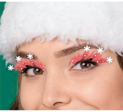 Pestanas cor salmão com flocos de neve