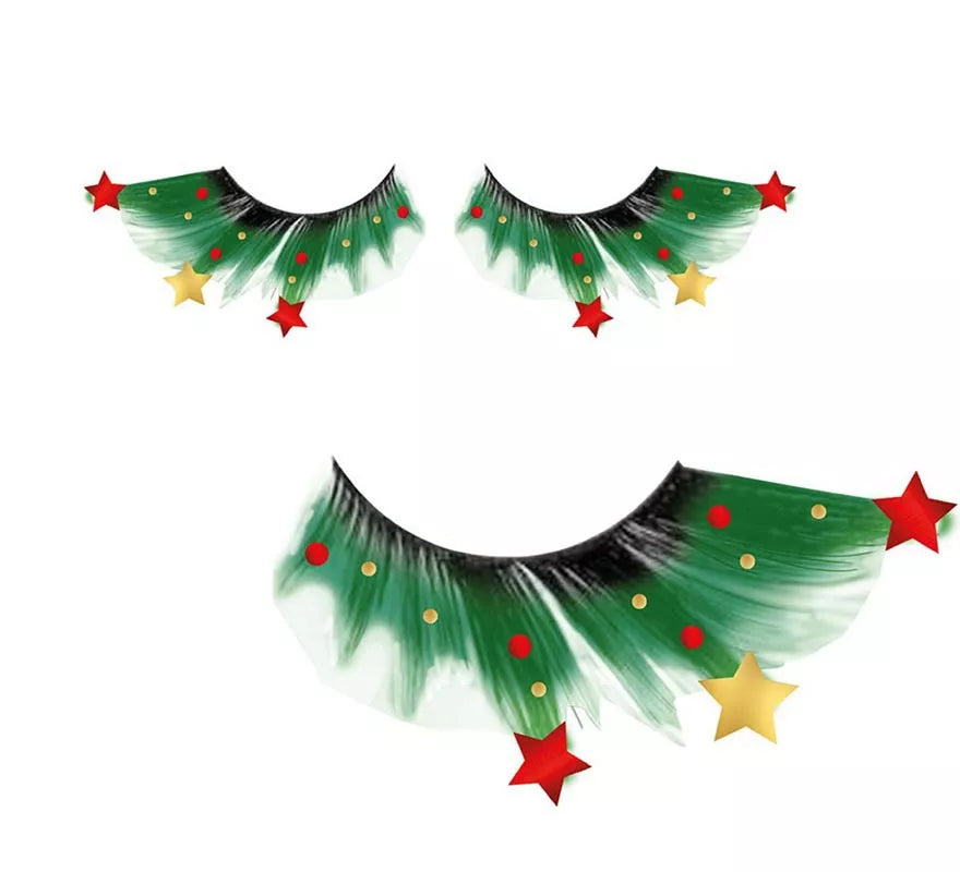 Translation missing: pt-PT.Pestañas verdes con Estrellas Navideñas