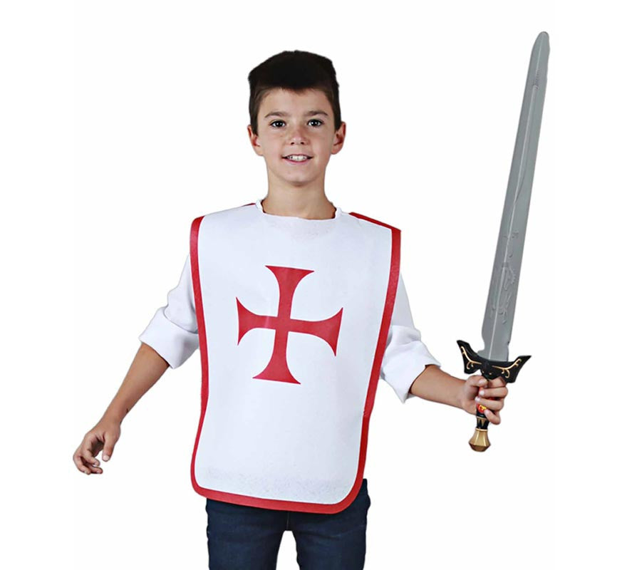 Translation missing: pt-PT.Peto Medieval Cruz roja para niño y adolescente