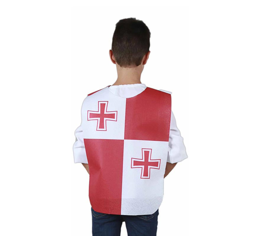 Translation missing: pt-PT.Peto Medieval Doble Cruz roja para niño y adolescente