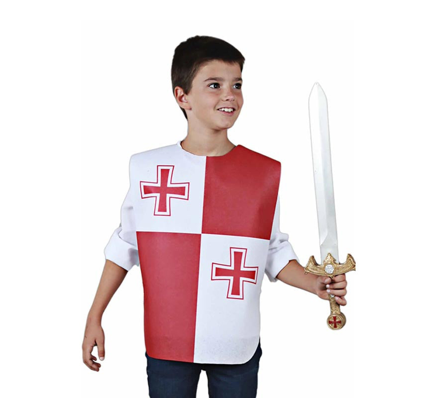 Translation missing: pt-PT.Peto Medieval Doble Cruz roja para niño y adolescente