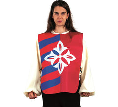 Peitoral medieval flor de lis branca dupla face para adulto