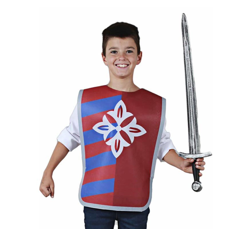 Translation missing: pt-PT.Peto Medieval Flor de Lis blanca para niño y adolescente