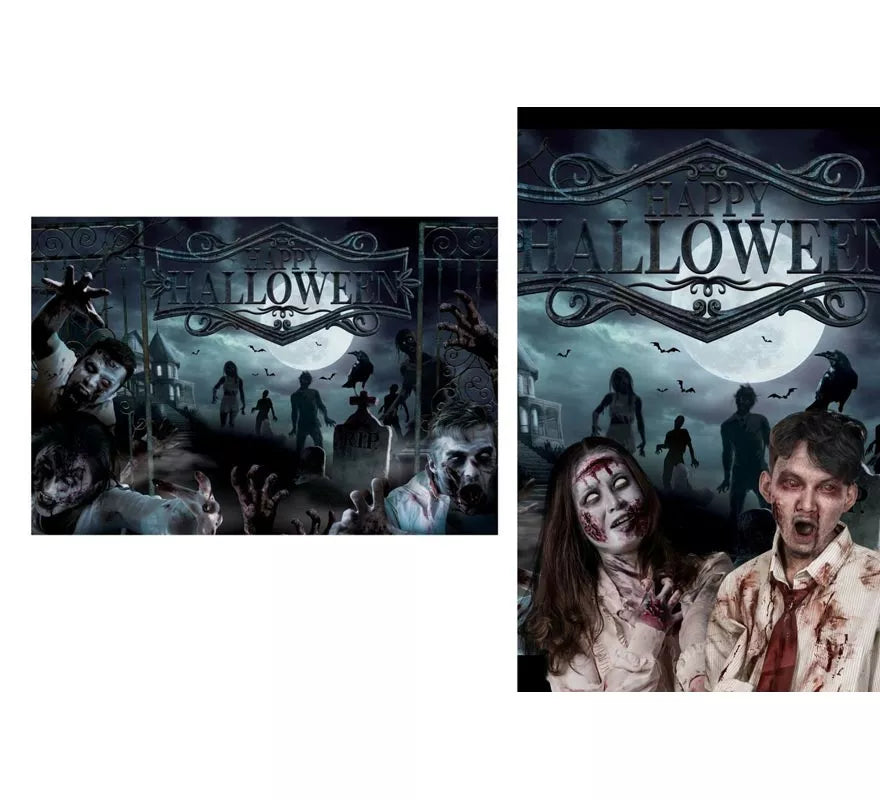 Translation missing: pt-PT.Photocall Zombies de tela de 220x150 cm