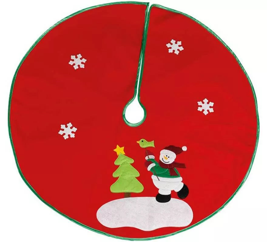 Translation missing: pt-PT.Pie de Árbol Rojo con Hombre en la Nieve 90 cm