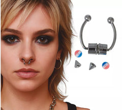Piercing falso no nariz
