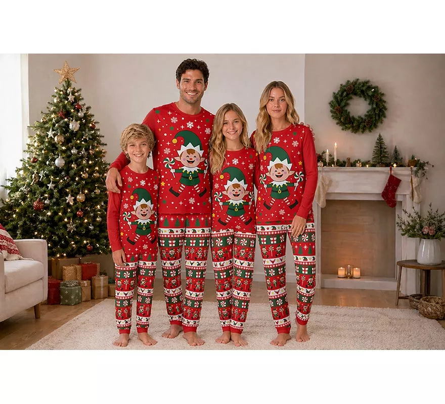 Translation missing: pt-PT.Pijama Navideño de Elfo de 2 Piezas para niños