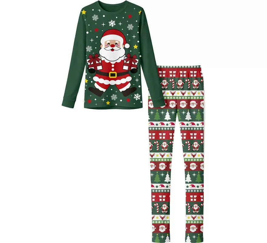 Pijama Navideño de Papá Noel de 2 Piezas para mujer