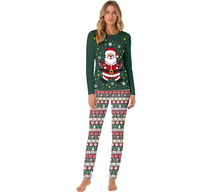 Pijama Navideño de Papá Noel de 2 Piezas para mujer
