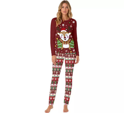 Pijama Navideño de Reno de 2 Piezas para mujer