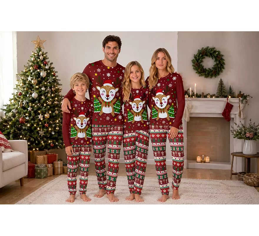Translation missing: pt-PT.Pijama Navideño de Reno de 2 Piezas para mujer