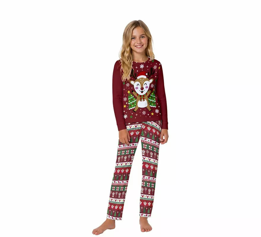 Pijama Navideño de Reno de 2 Piezas para niños