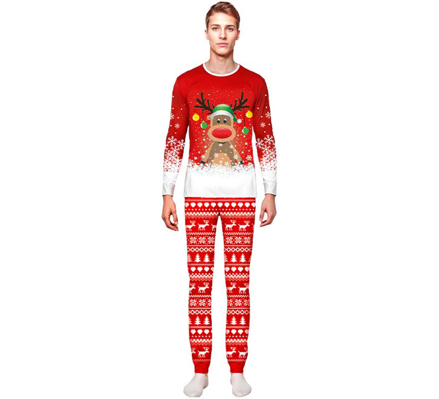 Translation missing: pt-PT.Pijama Navideño de Reno para adultos