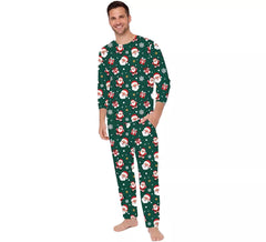 Pijama de Natal verde de 2 peças para homem