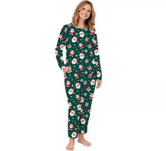 Pijama de Natal verde de 2 peças para mulher