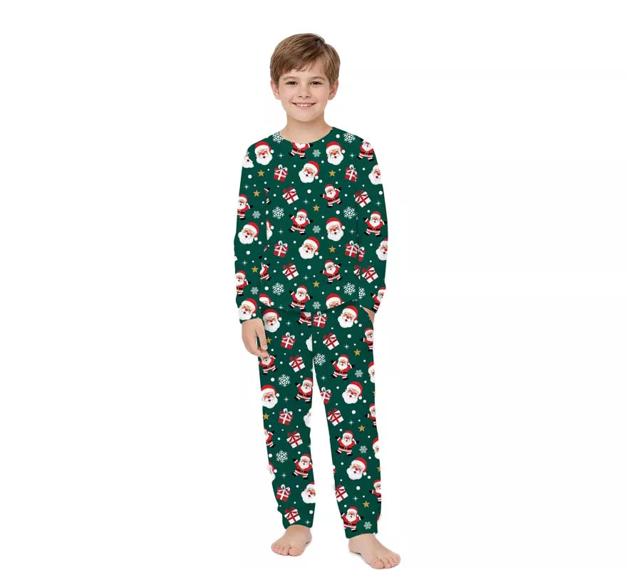 Translation missing: pt-PT.Pijama Navideño verde de 2 Piezas para niños