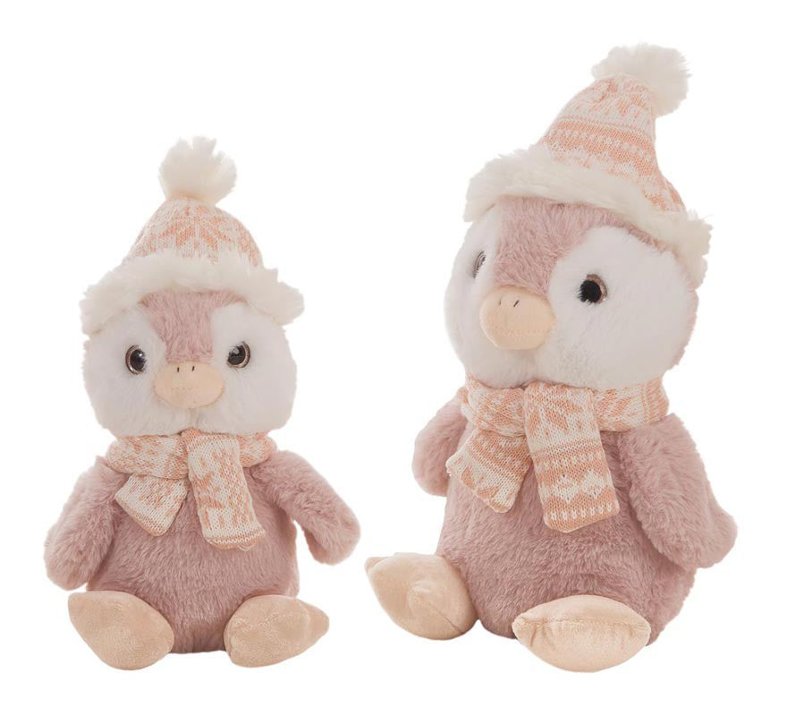 Pingüino Rosa con Gorrito en varios tamaños