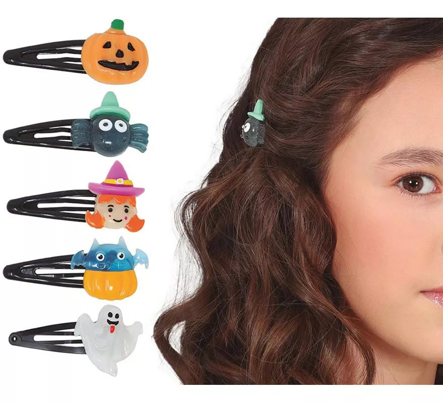 Translation missing: pt-PT.Pinzas para Pelo surtidas de Halloween para niña