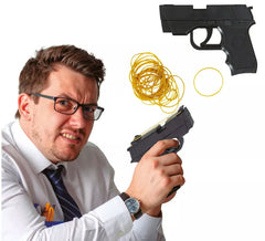 Pistola de brinquedo de plástico com elástico de 17 cm